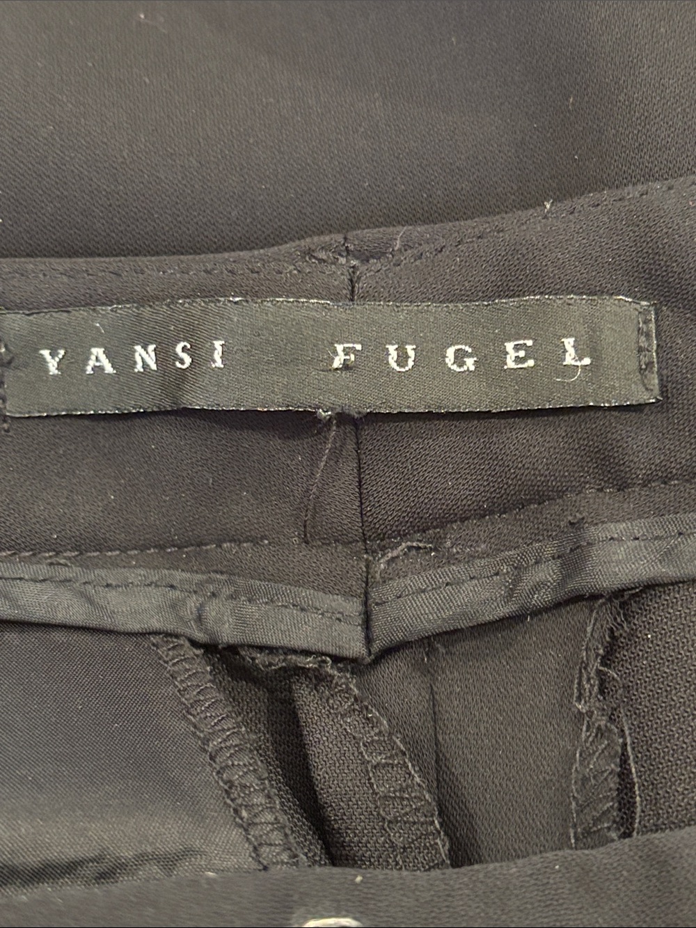 Y2K YANSI FUGEL BLACK STRAIGHT-LEG DRESS TROUSERS SZ 6 - Picture 5 of 6
